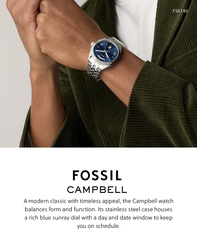 Fossil - Campbell Silver Analogue Watch