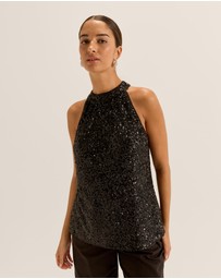 Review - Sasha Sequin Halter Top