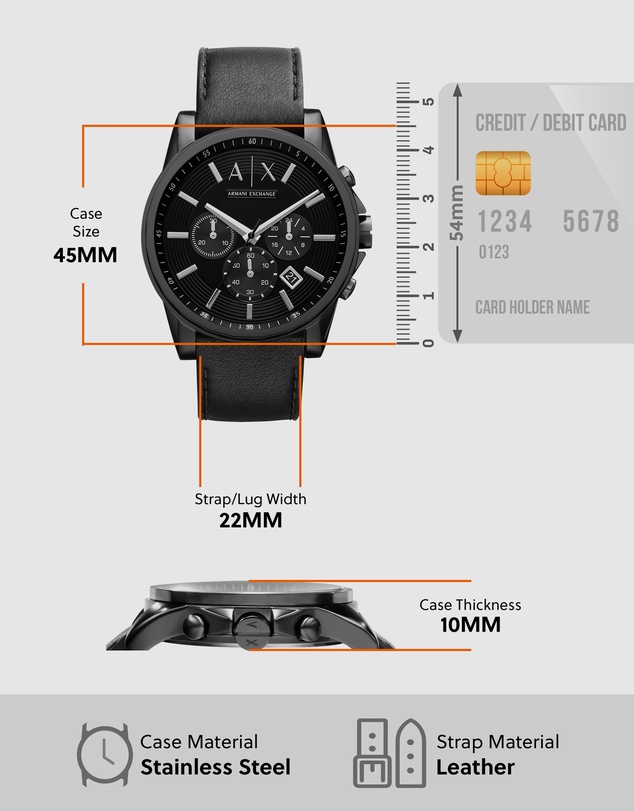 Armani Exchange - Black Chronograph Watch AX2098