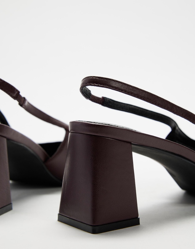 Atmos&Here - Raven Leather Slingback Heels