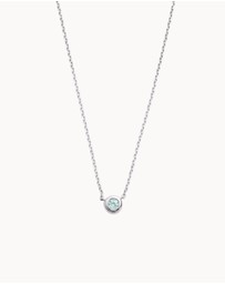 Kirstin Ash - Petite Birthstone Necklace March Aquamarine