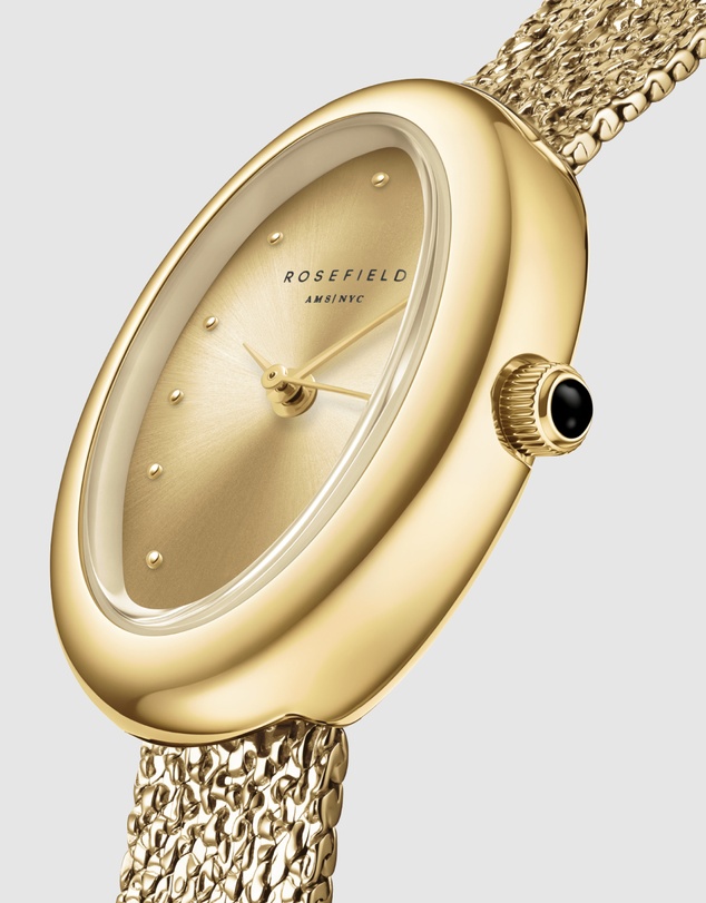 Rosefield - Ovale Gold-Tone Mesh Bracelet Watch