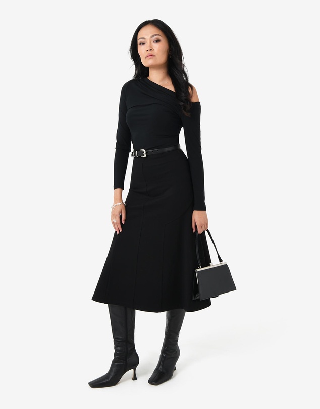 Forcast - Adele Side Panel Midi Skirt