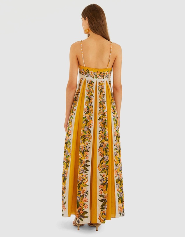 Farm Rio - Sand Hilo Stripes Maxi Dress