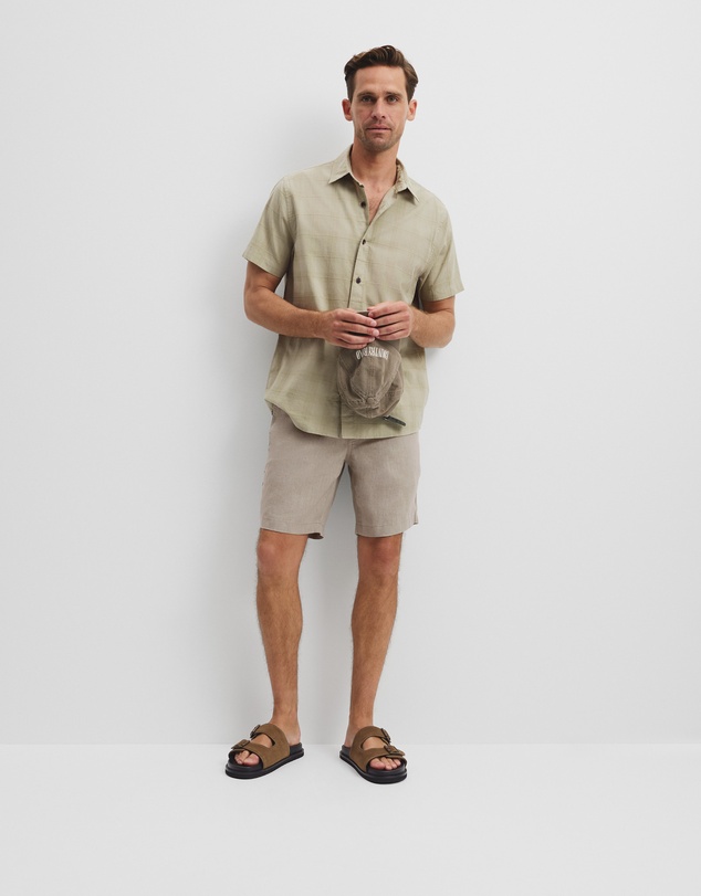 Country Road - Short Sleeve Regular Fit Cotton Woven Check Shirt