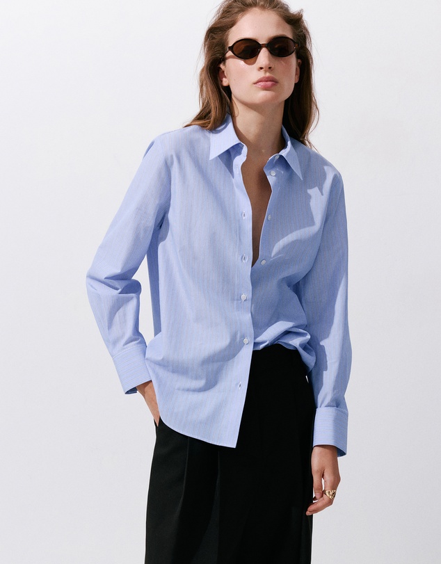 M.N.G - Cotton and Lyocell Blend Straight Shirt