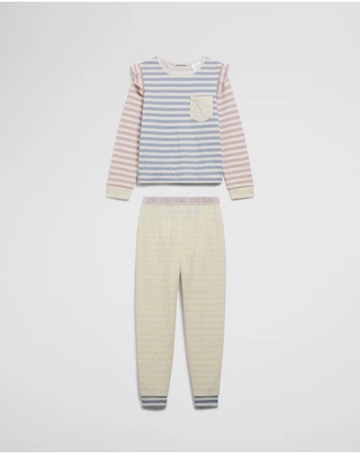 Country Road - Australian Cotton Contrast Stripe Print Sleep Set