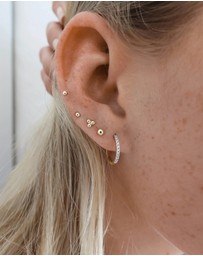 Luna Rae - Solid Gold - Petite Trio Studs