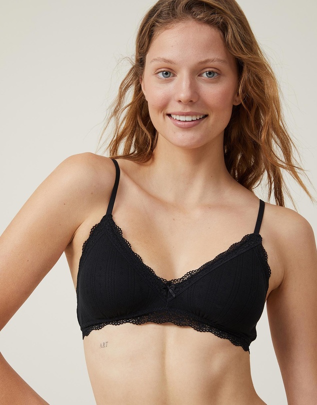 Cotton On Body - Organic Cotton Lace Padded Bralette