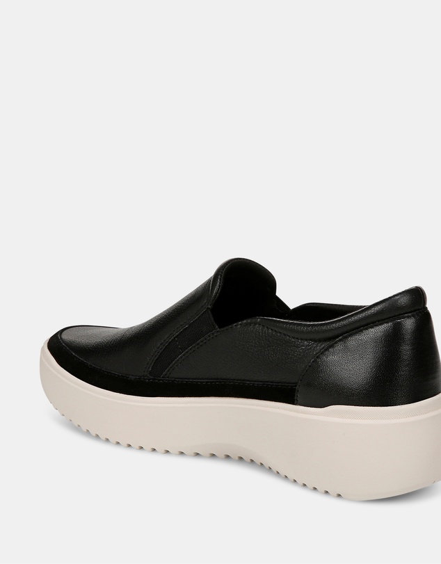 Vionic - Kearny Platform Slip-On Casual Sneaker - Black Leather