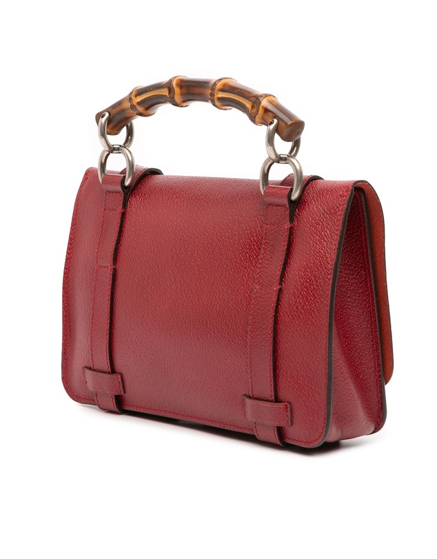 Pre-Loved by Azura Reborn - Pre-Loved Leather Bamboo Convertible Top Handle Bag