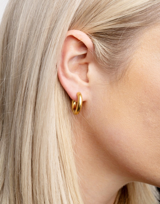 Lovisa - Waterproof Gold Plated Stainless Steel Thick Huggie Hoop Earrings