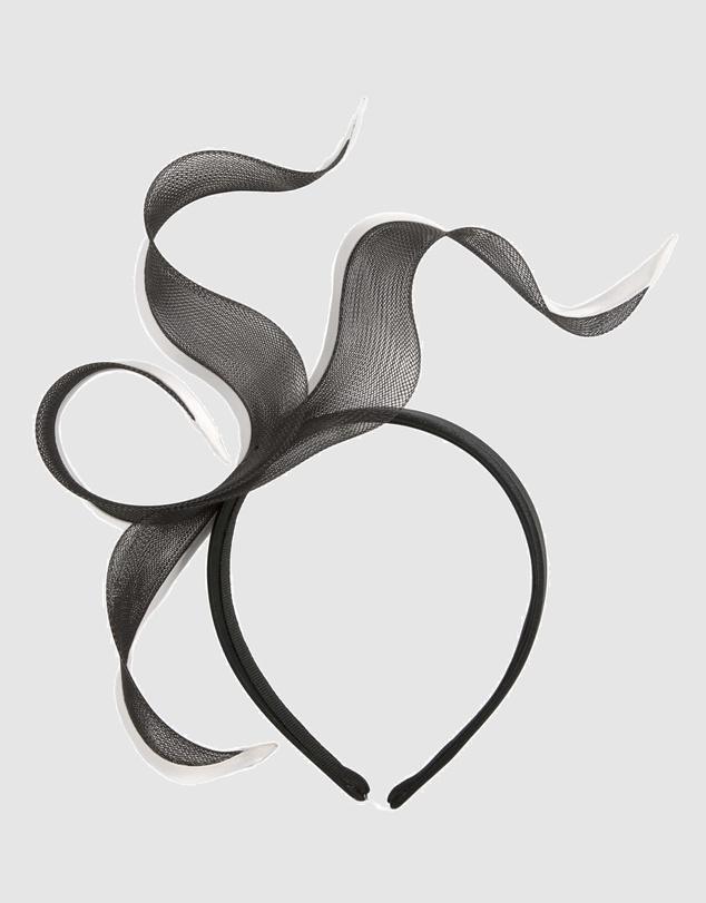 Fillies Collection - Bespoke Sculpted Black & White Racing Fascinator