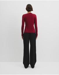 Country Road - Merino Wool Blend Drape Neck Knit