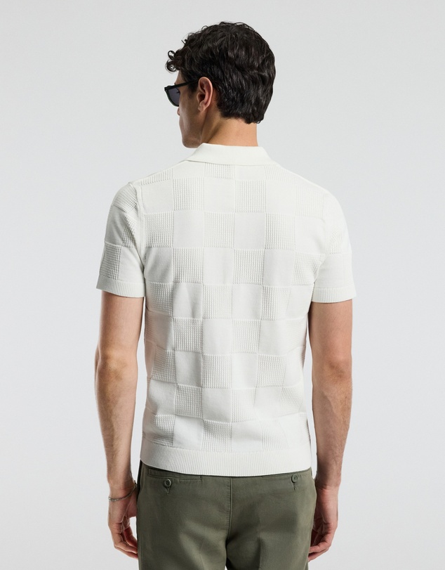 Calibre - Grid Stitch Polo White