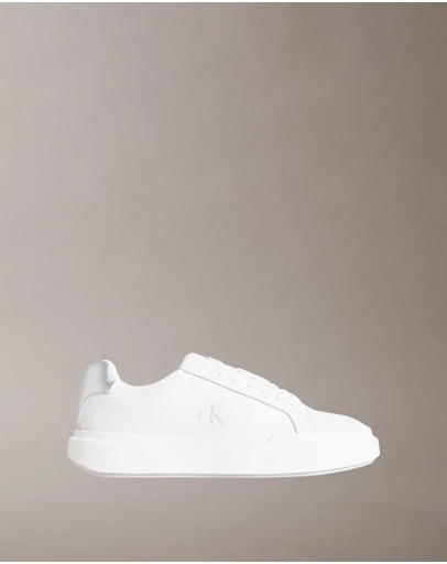 Calvin Klein - CK Avenue Leather Silver Tab Sneakers