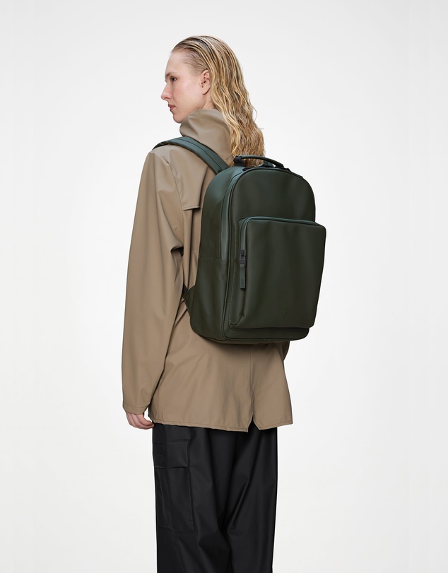 RAINS - Book Daypack Large Green