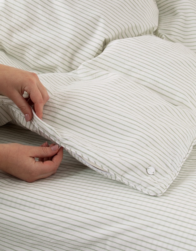 Sheet Society - Leo Washed Cotton Stripe Quilt Cover Set