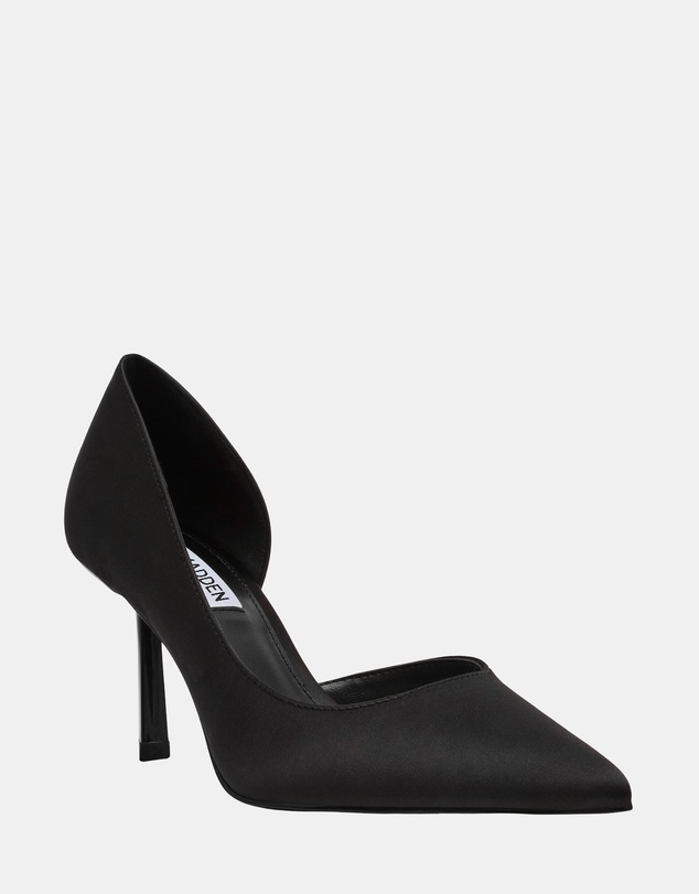 Steve Madden - Vena Black Satin Heels