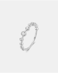 Ania Haie - Ania Haie Silver Bezel Cubic Zirconia Zig-Zag Ring