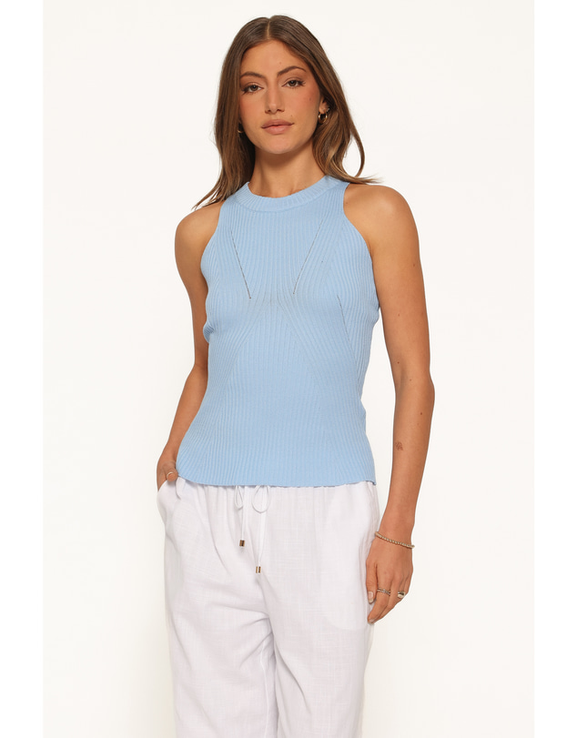 Petal & Pup - Melanie Sweater Knit Tank - Light Blue