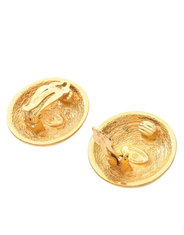 Pre-Loved by Azura Reborn - Pre-Loved CC Gold Plated Round Clip On Earrings
