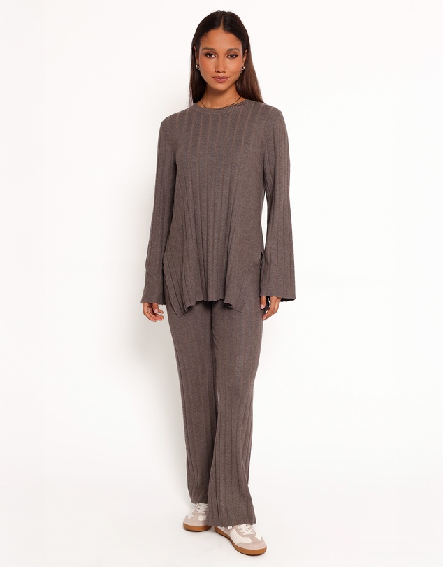 Petal & Pup - Silvie Long Sleeve Knitted Set - Charcoal Grey