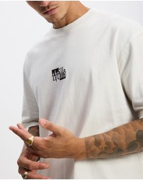 Thrills - Excitement Excitement Embro Box Fit Oversize Cropped Raw Hem Tee