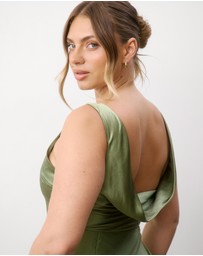 Six Stories - Cowl Back Satin Bridesmaid Dress