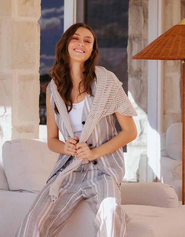 IDA+S - Joan Striped Linen Vest