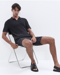 UNISON - Vertical Stitch Knit Polo