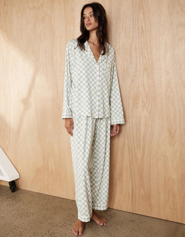 Atmos&Here - Ellie Long Soft Check PJ Set