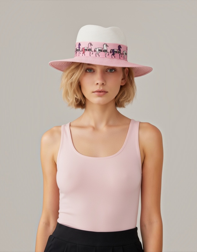 Mossée - Romilly Equestrian Print Fedora Hat