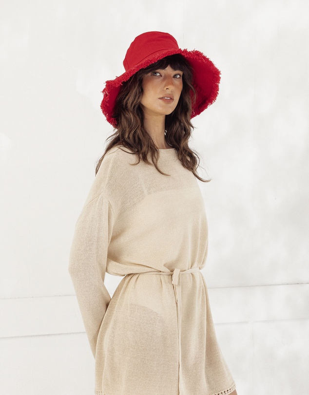 Morgan & Taylor - Cameron Cotton Bucket Hat in Red