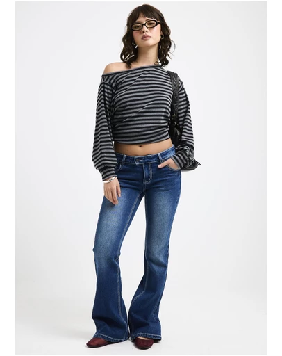 Neon Hart - Melrose Y2K Low Flare Denim Jeans