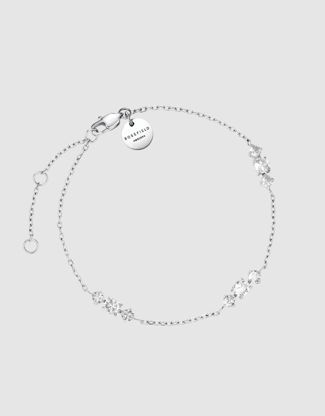 Rosefield - Triple Crystal Silver-Tone Bracelet