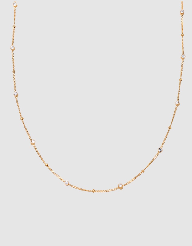 Elli Jewelry - Necklace Crystal Circle 925 Sterling Silver Gold-Plated