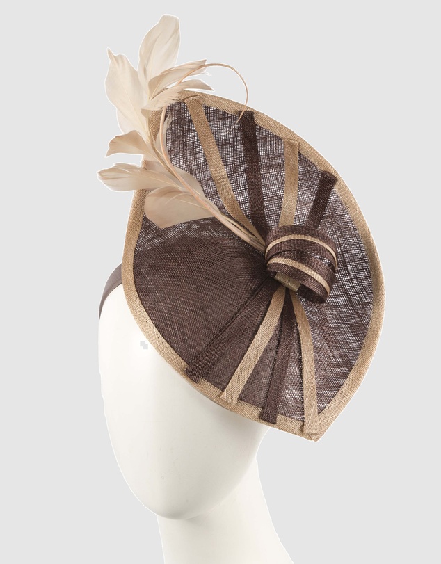 Max Alexander - Chocolate and Coffee Sinamay Racing Fascinator