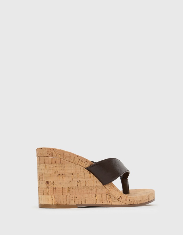 Betts - Wider Fit Sable 2 Thong Wedge Casual Sandals