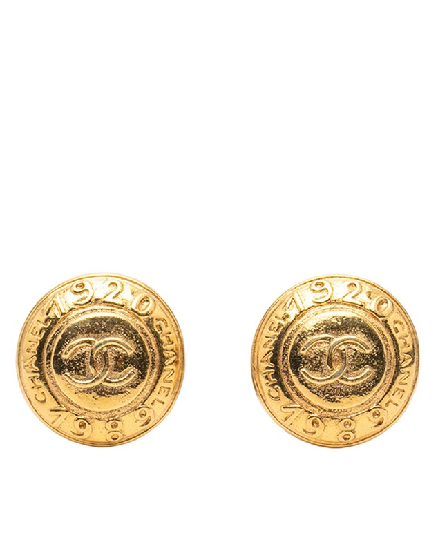 Pre-Loved by Azura Reborn - Pre-Loved CC Gold Plated Round Clip On Earrings