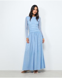 AERE - Lula Boat Neck Mesh Maxi Dress