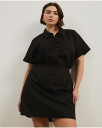 Atmos&Here Curvy - Remi Linen Blend Mini Shirt Dress