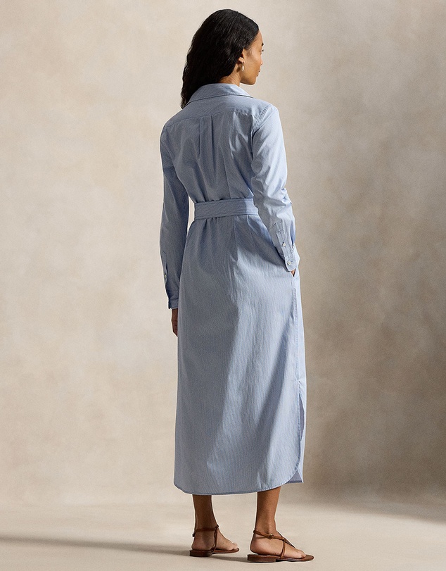 Polo Ralph Lauren - Belted Striped Cotton Shirtdress