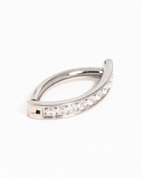 Lovisa - Titanium Cubic Zirconia Curved Ring Belly Ring