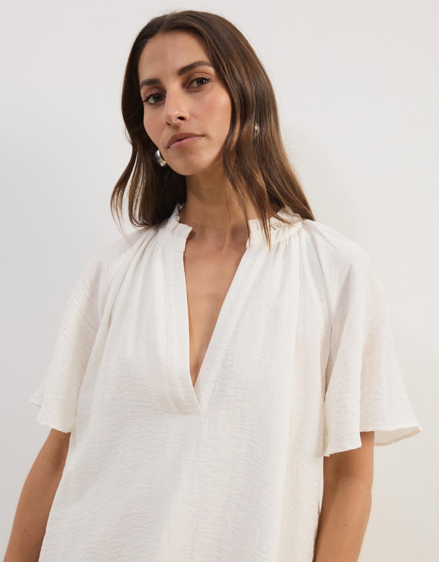 Atmos&Here - Amina A-Line Mini Dress With Butterfly Sleeves