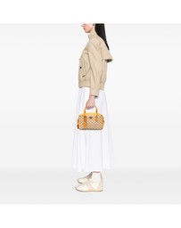Pre-Loved by Azura Reborn - Pre-Loved Small Saffiano Trimmed Canvas Grommet Bauletto Bag