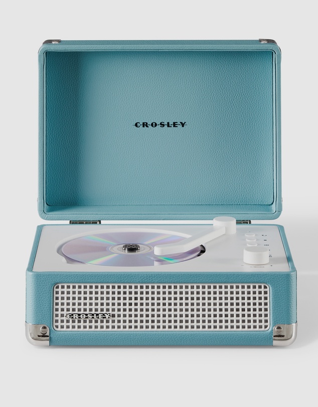 Crosley - Crosley Cruiser Portable Retro CD Player with Stereo Bluetooth Speakers, FM Radio - Turqouise