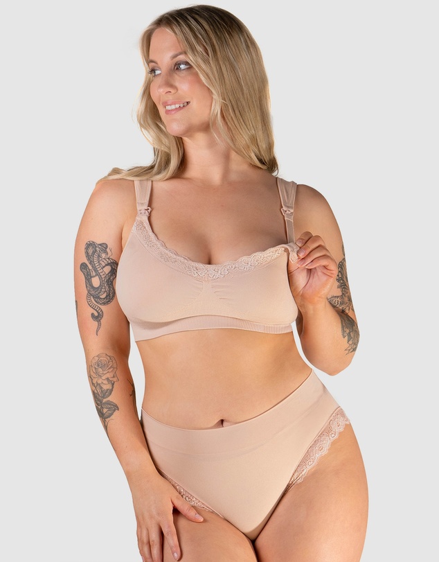 B Free Intimate Apparel - Cushion Padded Strap Wire Free Maternity & Nursing Bra﻿ (B-H) Cup
