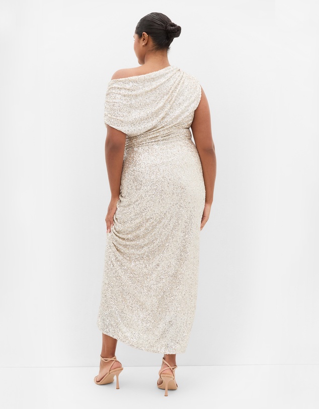 City Chic - Sequin Star Off Shoulder Maxi Dress