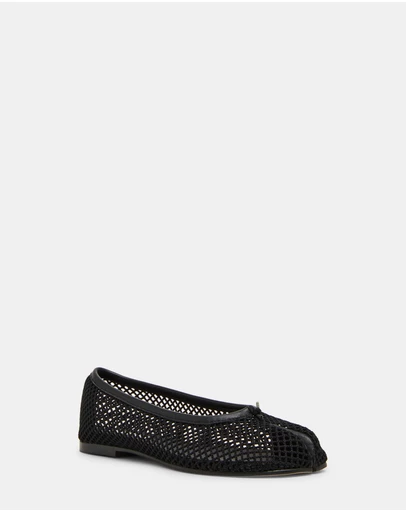 Steve Madden - Calico-Mesh Black Flats